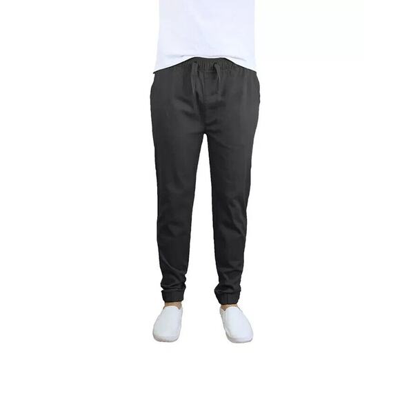Galaxy By Harvic Men's Basic Stretch Twill Joggers In Black, Size Large - Picture 1 of 6
